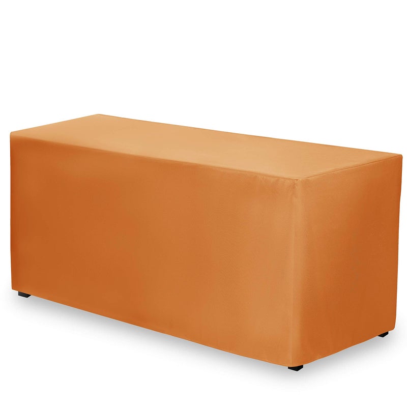 Gee Di Moda Fitted Tablecloth - 72 x 30 Inch Orange Floor-Length Fitted Table Cloth for 6 Foot Rectangle Table, Heavy Duty Washable Fabric for Parties, Dinner, Weddings, Baby Shower & Trade Show - Image 1